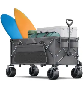 Everyfun 198168109373 440lbs Collapsible Wagon Cart Beach With Big Wheels Utility Wagons