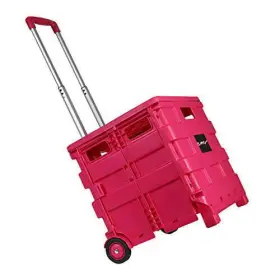 Evm13031-1 Everything Mary E&m Plastic Rolling Cart Collapsible Storage For Crafts And Supplies Pink