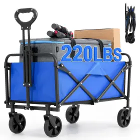 Evliquil 977261247816 Collapsible Foldable Wagon Wagons Carts With Wheels Utility Grocery