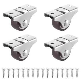 Uzkmjg7x Exircy 1 Inch Mini Fixed Caster Wheels 4 Pcs Little Rubber Rolling Low