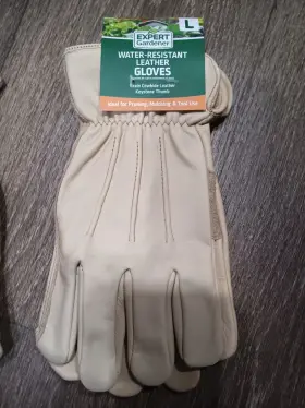 Expert Gardner 662909676191 Water Resistant Leather Gloves - Size Large Brand New Buy Today