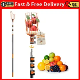 Extend-a-reach 711181730395 Fruit Picker Pole With Basket Telescoping 4-12 Ft Apple Extension // Telescopic