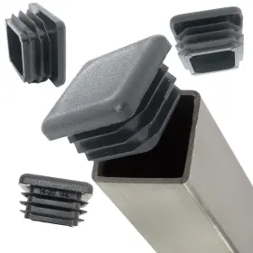 7327 Ezends Premium Grade 1 Inch Extra Durable Square End Caps 14-20 Gauge Black