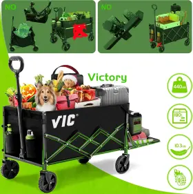 V1max Factory Collapsible Folding Wagon 180l Extra Long Extender Cart Beach #3