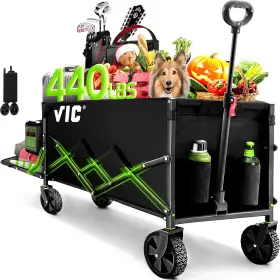 V1max Factory Collapsible Folding Wagon 180l Extra Long Extender Cart Beach