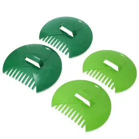 Fancial 742378635483 2 Set Leaf Scoop Hand Rake With 4 Piece Guard Pair Claw Collector For
