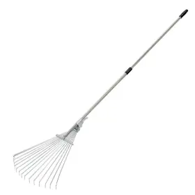 Fancial 742378635773 Adjustable Garden Leaf Rake 70 Inch Foldable Metal Yard For Leaves With Exp
