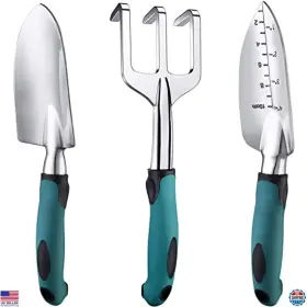 B08m5shwc6 Fanhao 3-piece Heavy Duty Garden Tools Set Cast Aluminum Non-slip Handles Durable