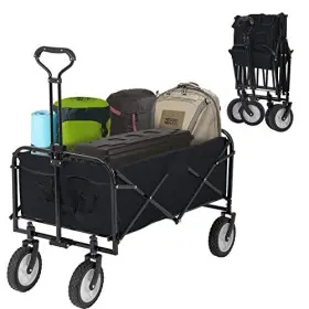 Fdw 195030049126 Collapsible Folding Wagon Garden Cart Beach Grocery All-terrain W