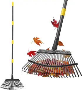 Feblomst 313025884846 Heavy-duty 65ftft Leaf Rake 18.5ftft Wide 25 Tines For Fast Lawn Cleanup Anti-rust