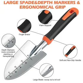 Fksa-gt004 Fecsam Garden Tools Set Updated 3 Pcs Heavy Duty Gardening Kit - Hand Shovel/trowel #3