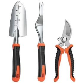 Fksa-gt004 Fecsam Garden Tools Set Updated 3 Pcs Heavy Duty Gardening Kit - Hand Shovel/trowel