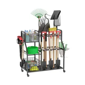 Ab-gjj01-gm-us-bk Felnuhee Garden Tool Organizer For Garage 3 Tier Utility Yard Organize... Fast Ship