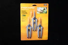 03-047847 Fiskars 3 Pack Pruning Snips Non-stick Micro-tip Precise Trimming And Shaping New