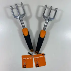Fiskars 046561812768 Set 2 3 Prong Cultivator Ergo Handle Garden Tool 12.5 Inch Lifetime Warranty