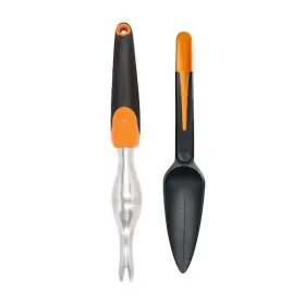 Fiskars 046561815028 2-piece Garden Tool Set With Seeding Planting Trowel And Ergo Weed Puller