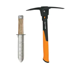 1073767 Fiskars 14 Inch 2-piece Pickaxe And Multi-purpose Hori Knife Garden Tool Set