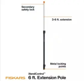 1075294 Fiskars New Xtendcontrol 3 Ft. To 6 Extendable Aluminum Tree Pruner Pole Only C10