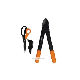 1470816 Fiskars Lopper And Garden Shear Tree Branch Twig Pruner Scissors Set New