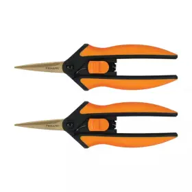 Fiskars 313052791797 6 Inch Titanium Micro-tip Pruning Shears With Softgrip Handles 2-pack