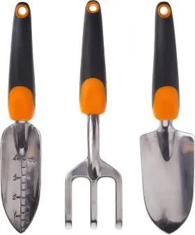 384490-1001 Fiskars Ergo Garden Tool Set Regular Package Black/orange - High Quality