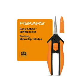 399240-1003 Fiskars Micro-tip Pruning Snips - 6 Inch Shears With Comfort Grip For Hydroponics