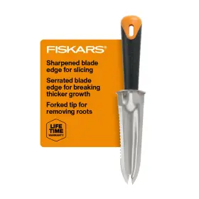 502990 Fiskars Steel Garden Knife Multipurpose Weed Puller Gardening Tool For Planting Wee
