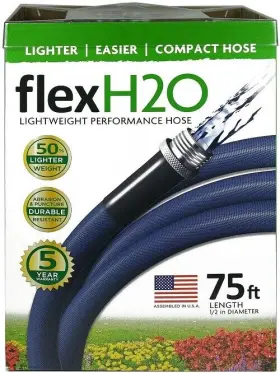 4006-75 Flex H20 New Blue Garden Hose H2o 75ft Lightweight Performance
