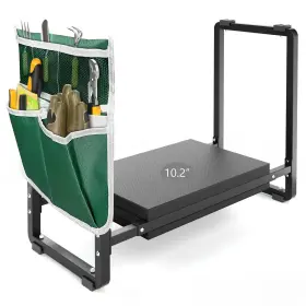 Jx-f2-002 Flinter Garden Kneeler And Seat 10.2 Inch Wider Heavy Duty Thick Black