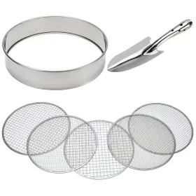 Ab-01 Flolxnb Soil Sieve Stainless Steel Riddle Set Garden Potting 12 Inch Diamete