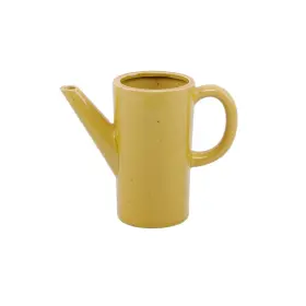 Flora Bunda 803284031643 8.75 Inch Ceramic Watering Can Speckle Mustard