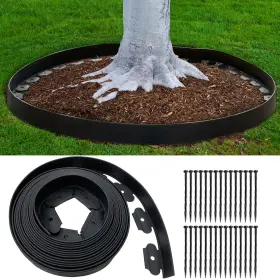 Hg0749 Focefec Landscape Edging 33ft Garden 4in High With 30pcs Spikes Plastic La