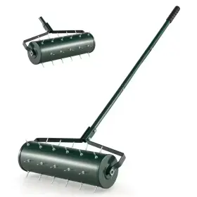 Forclover 726084173644 21 Inch Manual Lawn Aerator With Detachable Handle Filled Sand Or Stone