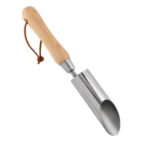 22433904 Frandilo Small Bulb Planter Tool Stainless Steel Soil Digger With Wood Handle Silver