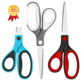 F-bgj-1 Frepxzlk Left Handed Scissors 8.5 Inch Multi-purpose Premium General Blue Gray Red
