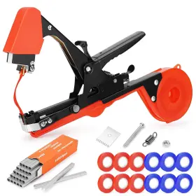Fujiwara 804946927840 Plant Tying Machine Garden Tapetool Tapener Gun With 12 Rolls Of Tape 1 Box