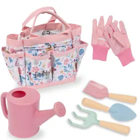 M-057 Funeta M-057- Floral Kids Gardening Set - Toddler Garden Tools No-leak Watering Can And Qual