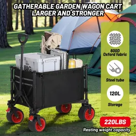 120l Gaomon 198723934037 Collapsible Beach Wagon 220lbs Weight Capacity Heavy Duty Foldable Gard #2