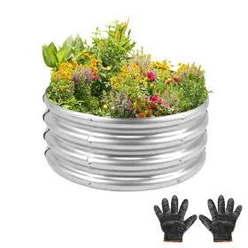 Gardeal 711727078853 Garden Galvanized Raised Bed Kit - Metal Planter Boxes For Vegetables/