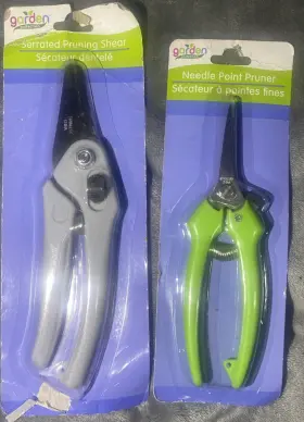 Garden 195464109892 2 Stainless Steel Serrated Blade Round Tip And Needle Point Shears Pruner