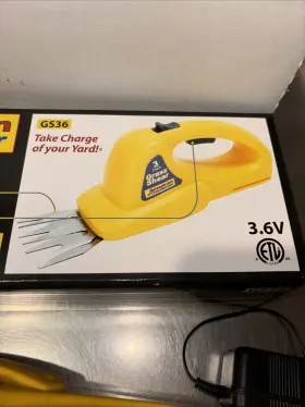 Egs1 Garden Basics Nos Vintage Yellow 3 Inch Cordless Electric Grass Shear Model Gb3 #2
