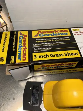 Egs1 Garden Basics Nos Vintage Yellow 3 Inch Cordless Electric Grass Shear Model Gb3 #3