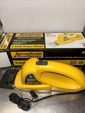 Egs1 Garden Basics Nos Vintage Yellow 3 Inch Cordless Electric Grass Shear Model Gb3