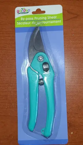 213348-2212 Garden Collection Teal Bypass Pruning Shear Stainless Steel Sharp Cutter Plants Spring Lock