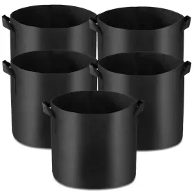 Garden4ever 784848469075 5-pack 15 Gallon Grow Bags Heavy Duty Container Thickened Nonwoven Fabric Pla