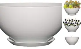 9010d-405s Gardengoodz Premiere Collection Planter Rosie 10 Inch Stark White