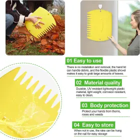 Gardenhome 445045655670 Garden And Yard Leaf Scoops Hand Rakes Large Sized Multiple Use For Leaves La #3