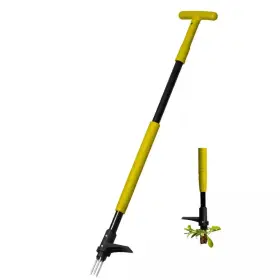 Gardenised 313108854896 40 Inch Weeder 4 Claw Stand-up Weed Puller Tool With Long Handle Durable Steel He