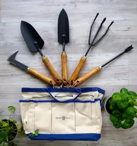 Gardinnovations 711181243239 Gardeners Essential Tool Set Garden Tote Farmhouse Tools Bag