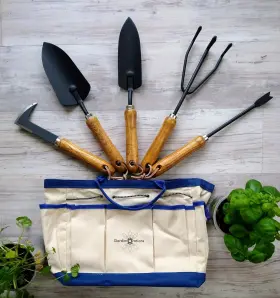 Gardinnovations 850559008299 Gardeners Essential Tool Set Garden Tote Farmhouse Tools Bag
